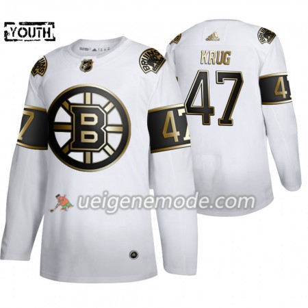 Kinder Eishockey Boston Bruins Trikot Torey Krug 47 Adidas 2019-2020 Golden Edition Weiß Authentic